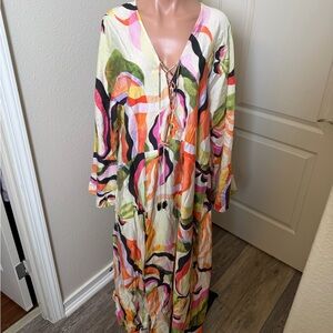 Multicolor Abstract Maxi Dress